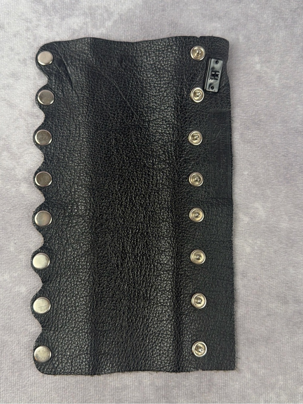 VTG Hairglove Black Leather Ponytail Wrap Hair Holder Biker Hair 8” Long